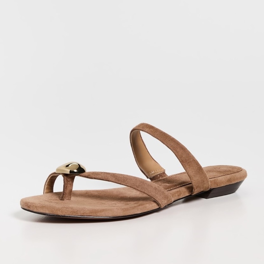 NEW Madewell The Mila Organic Hardware Thong Slide Sandals in leather